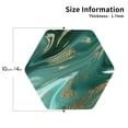 thumbnail image 2 of Gaeub Green And Gold Marble Print 4 Pcs Leather Coasters for Drinks ,Drink Coasters Sets,Drink Table Cup Coasters for Living Room Kitchen Coffee Decor-Hexagon, 2 of 6
