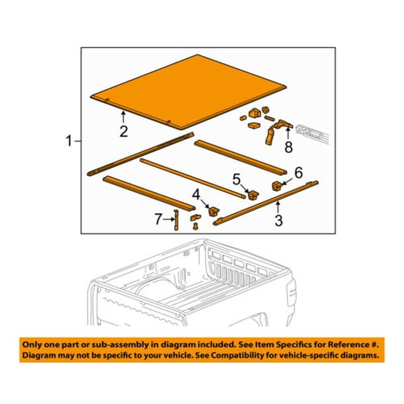 Chevrolet GM OEM 14-16 Silverado 1500 Pick Up Box Bed-Tonneau Cover 22772362