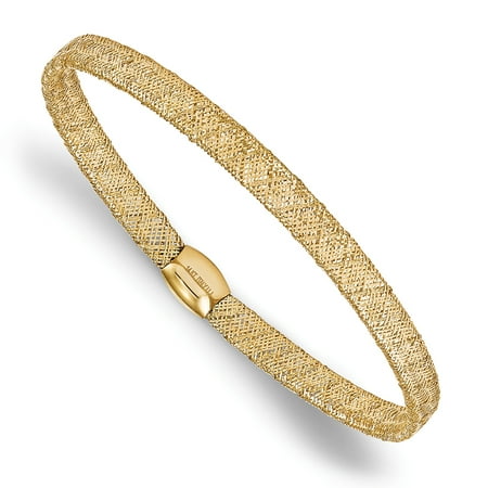 Prince Gold Bangles - Lex & Lu Leslie's 14k Yellow Gold Fancy Stretch Bangle Bracelet