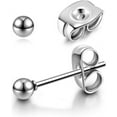 thumbnail image 3 of Nmkwnr 6 Pairs 316L Stainless Steel Round Ball Studs Earrings Lightweight Ball Studs Earrings Set for Women Men, Silver, 4mm, 3 of 7