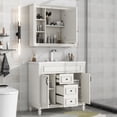 thumbnail image 2 of Miekor Furniture 36" Bathroom Vanity with Top Sink, White Mirror Cabinet, Modern Bathroom Storage Cabinet with 2 Soft Closing Doors and 2 Drawers, Single Sink Bathroom Vanity 15AAK, 2 of 9