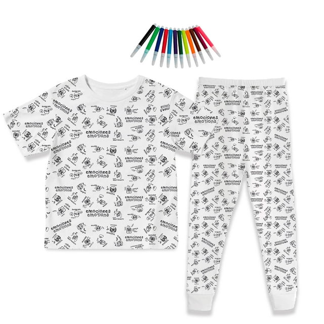 Pijama DIY de Niños Unisex De Gallomente Didáctico Para Colorear Con Plumones Incluidos