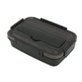 thumbnail image 2 of Bento Box, Compartmental Design Lunch Box 3 Grids Lightweight Compact    For Travel  For Office For Picnic Black, 2 of 8
