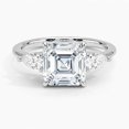 thumbnail image 2 of Gems Jewels Women's 925 Sterling Silver 2.10 Ctw Asscher Cut White Diamond Wedding Engagement Anniversary Halo Ring 14K White Gold Plated -4, 2 of 4