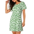 thumbnail image 2 of Sikiie St Patrick's Day4 Print Women's Short-sleeved Nightdress, Round Neck Pullover Nightdress Pajamas Summer Home Wear, 2 of 6