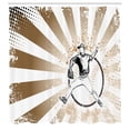 thumbnail image 3 of Ambesonne Brown Shower Curtain, Retro Baseball Pop Art, 69"Wx84"L, Brown White, 3 of 5