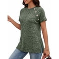 thumbnail image 3 of MOYIKO Short Sleeve Tunic Tops for Women Crew Neck Summer Shirts Business Blouses Dressy Casual, 3 of 8