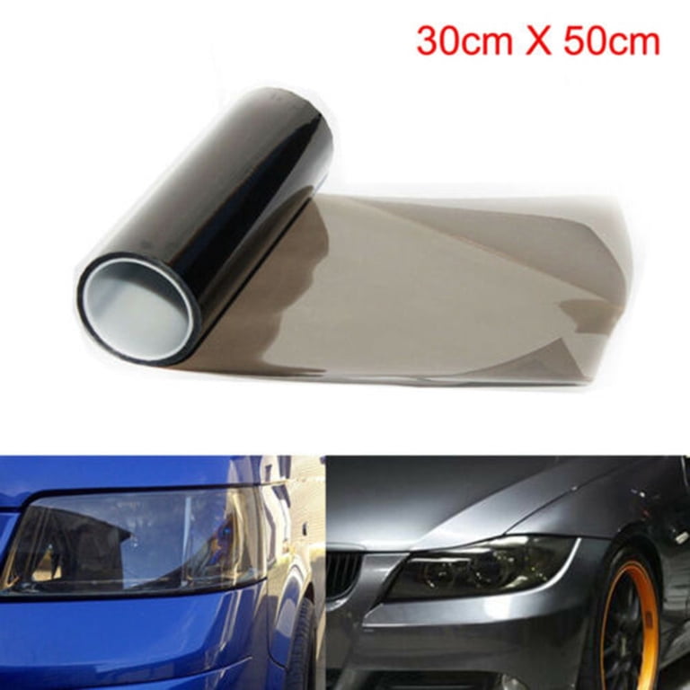 Dark Smoke Headlight & Tail Light Tint Film – 30x100cm, 0.20mm, Black Vinyl Wrap
