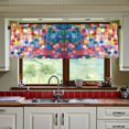 thumbnail image 3 of Yayeee Kitchen Curtains Set of 2 Light Filtering 57"x24" Over Sink Window Panels, Light Colorful Circles, 3 of 7