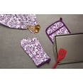 thumbnail image 3 of Contemporary Home Living Damask Cotton Kitchen Dish Towels - 28" - Purple and White - Set of 2, 3 of 4