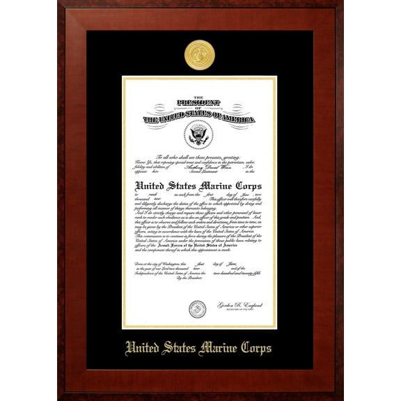 Patriot Frame's Marine 9x14 Certificate Honors Frame with Silver Medallion