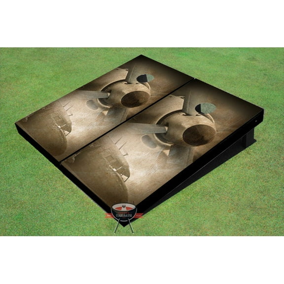 Retro Plane #2 Theme Cornhole Boards