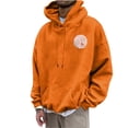 thumbnail image 2 of RKSTN Mens Hoodies Graphic Minimalist Floral Print Solid Color Long Sleeve Daily Wear Comfy Pullover Lightweight Tops with Front Kangaroo Pocket (Orange ,XXL), 2 of 4
