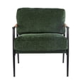 thumbnail image 5 of Leumius Modern Accent Chair with Plush Cushions, Minimalist Metal Frame and Wooden Armrest Design for Living Room Bedroom Office Green, 5 of 9