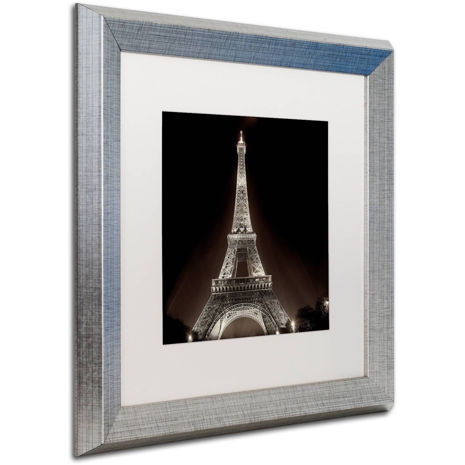 Trademark Fine Art "Tour Eiffel II" Canvas Art by Alan Blaustein, White Matte, Silver Frame
