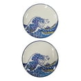 thumbnail image 6 of Pack Of 4 Hokusai The Great Wave Of Kanagawa Mount Fuji Round Appetizer Plates, 6 of 9