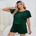 thumbnail image 4 of LYMAYTER‌ ‌Comfy Sleepwear Set for Women's Breathable Relaxed Two-Piece‌ Short Sleeves Set, 4 of 9