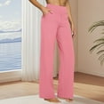 thumbnail image 2 of Yoga Pants Women, Comdrip Women's Yoga Trousers Wide Leg Trousers Sports Trousers Work Casual Trousers with Pockets Loose Pants for Women Pink 2XL, 2 of 5