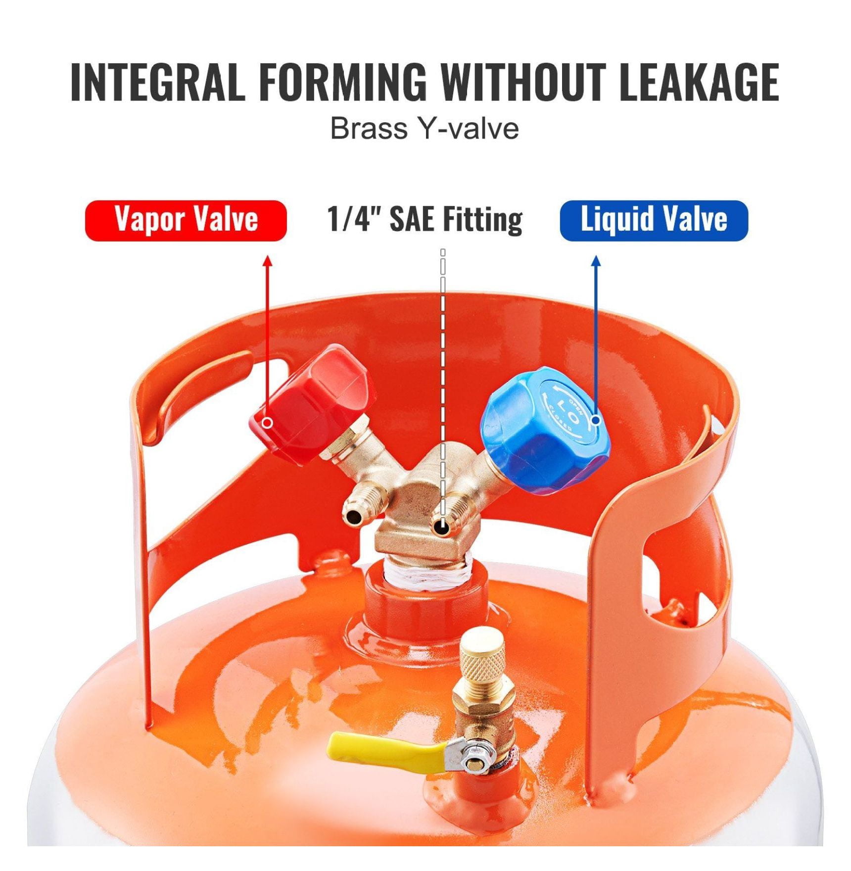 Refrigerant Recovery Tank 30 LBS - 400 PSI Cylinder w/ Y-Valve - R22/R134A/R410A - Portable AC Refrigerant Recovery Can for HVAC Professionals & DIY