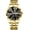 Gold Black, variant on Mens Luxury Big Face Business Formal Quartz Watch Stainless Steel Strap Diamond Markers Luminous Calendar Waterproof Analog Wristwatch