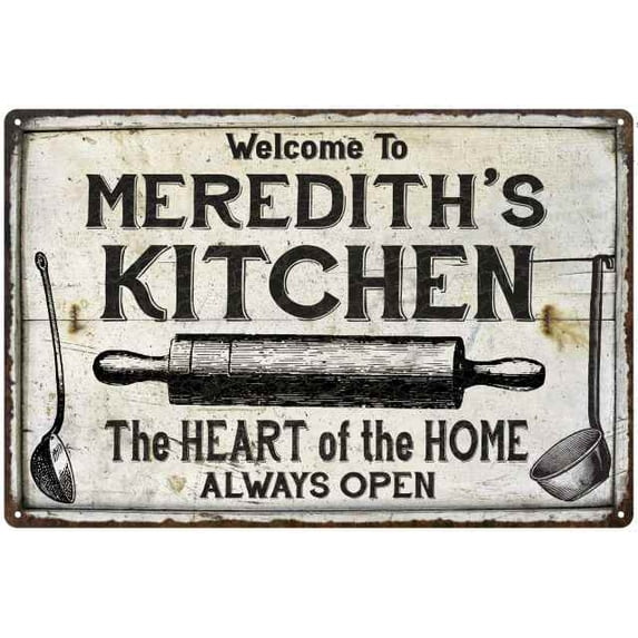 MEREDITH'S Kitchen Farmhouse Sign Gift 8x12 Metal 208120033437