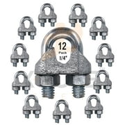 Wire Rope Clamp for Stainless Steel Wire Rope - Galvanized U Bolt Style Cable Clips - for Guy Line, Metal Fence, Antenna, Clothesline, Rigging Hardware, Batting Cage, Flags - by Xpose Safety (1/4")