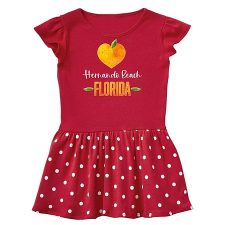 

Inktastic Hernando Beach Florida Orange in Heart Gift Toddler Girl Dress