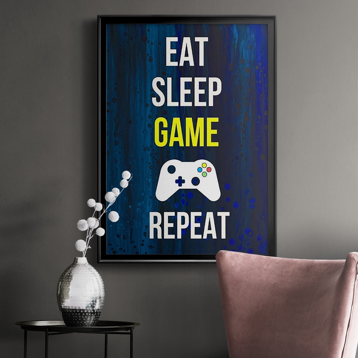 Gamer at Play V Premium Framed Print, in Gold, Black, or Silver - Ready to Hang