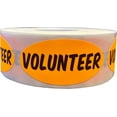 thumbnail image 1 of Autocollants "Volontaire" Orange Fluorescent 2 x 1" de Pouce Ovale - 500 Paquets InStockLabels.com, 1 of 4