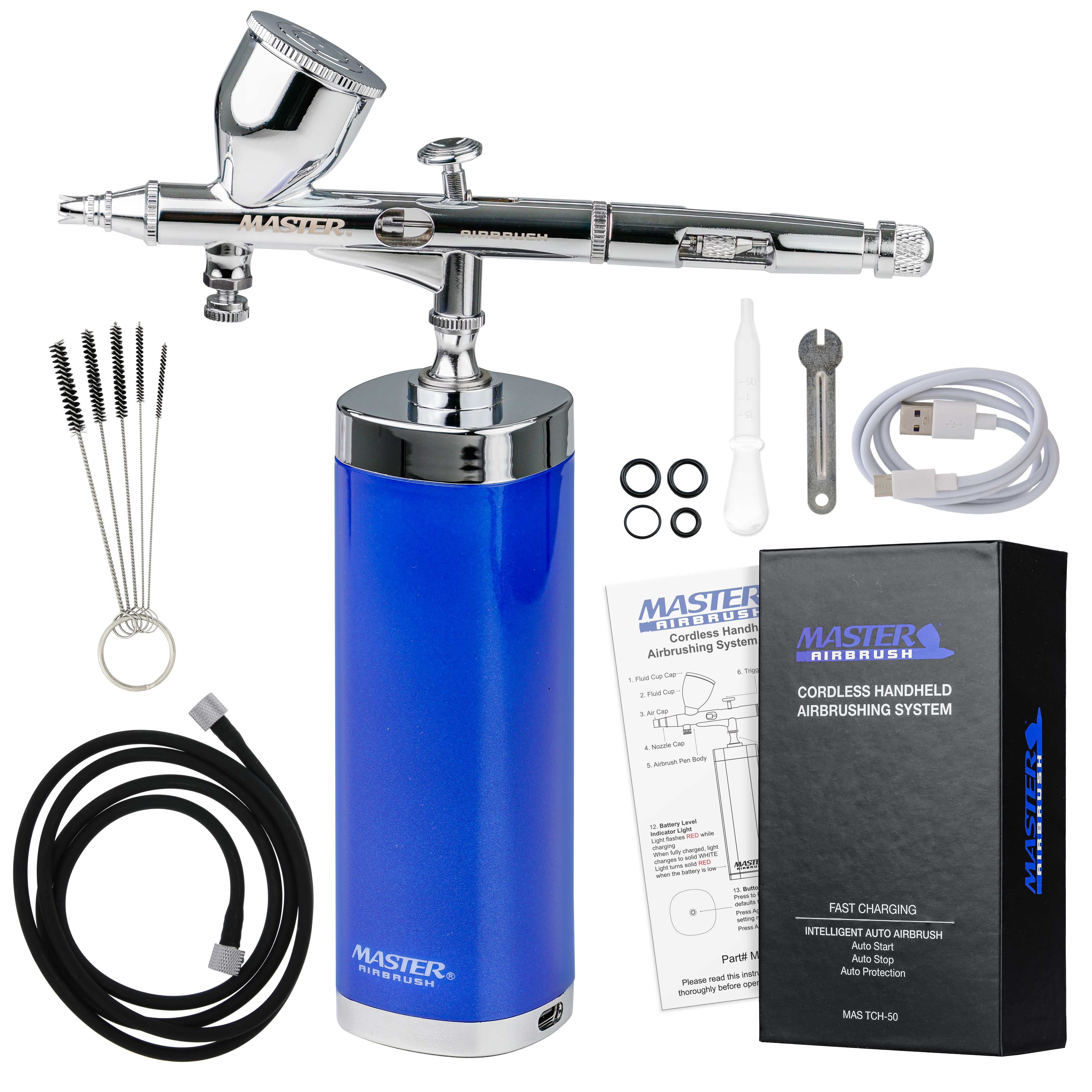 Master Airbrush Powerful Cordless Handheld Multipurpose Airbrushing System Kit 20 to 36 PSI