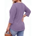 thumbnail image 2 of Fantaslook 3/4 Sleeve Womens Plus Size Tops V Neck Lace Blouses Casual Tunic Shirts L-5XL, 2 of 9