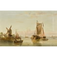 thumbnail image 3 of Henry Redmore 18x13 Black Modern Framed Museum Art Print Titled - Estuary Scene with Coastal Vessels (1864), 3 of 5