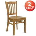 thumbnail image 3 of BizChair 2 Pack Vertical Slat Back Natural Wood Restaurant Chair, 3 of 8