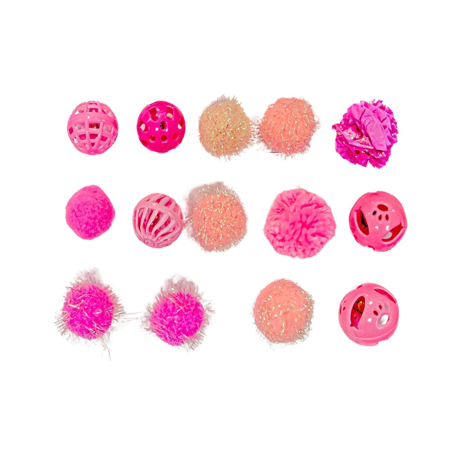 Vibrant Life Holiday 18 Pieces Cat Toy Stocking Gift Set, Pink