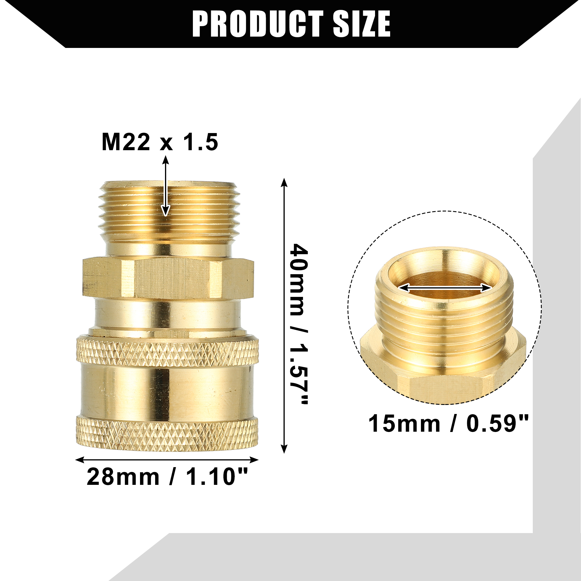 Unique Bargains Pressure Washer Coupler / Outer Female Washer Gun Adapter Universal