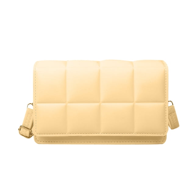 Bolso cuadrado pequeño de moda minimalista urbana, bolso bandolera de hombroAmarillo