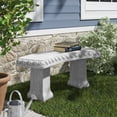 thumbnail image 6 of Garden Bench – Natural Granite Appearance – Made of Resin – Lightweight – 12” Height, 6 of 8