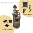 thumbnail image 2 of Solar/Adapter Selectable 3-Tier Bird Fountain - Outdoor LED Water Feature for Garden, Yard (38.2 inches), 2 of 9