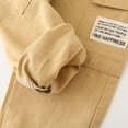 thumbnail image 5 of YABCSAZ Toddler Baby Boys Girls Jeans Pants Casual Loose Fit Elastic Waist Cargo Pants Solid Color Comfy Baggy Pocket Haren Denim Long Pants Kids Clothes Out Play Games Size 7 Years, 5 of 7