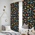 thumbnail image 5 of Blackout Kids Curtains,Black Cartoon Dinosaurs Names Pattern Childrens Insulated Curtains Set Of 2,Bedroom Essentials,Toddler Room Decor 52"x84", 5 of 5