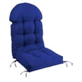 thumbnail image 1 of Cojín de respaldo alto para silla, cojín de patio, impermeable, con lazos, cojín para silla mecedora para jardín, interior, patio, exterior, balcón Azul oscuro, 1 of 9