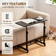 thumbnail image 4 of KAAYEE 31.5in C-shaped Side Table for Computer Desk,Adjustable Height Portable Rolling Table for Sofa Bed Home Office,Brown, 4 of 7