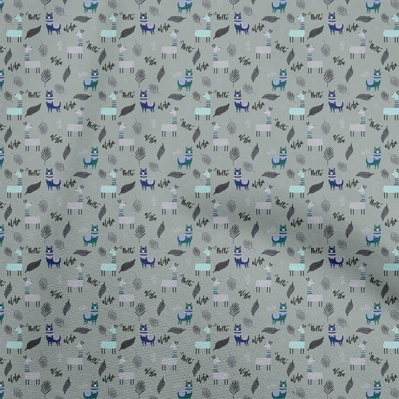 oneOone Cotton Poplin Twill Gray Fabric Kids Sewing Material Print Fabric By The Yard 56 Inch Wide