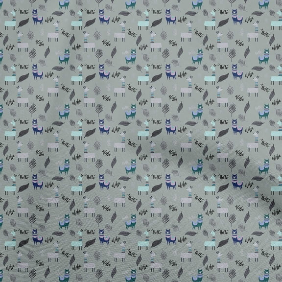 oneOone Georgette Viscose Gray Fabric Kids Quilting Supplies Print Sewing Fabric By The Yard 42 Inch Wide