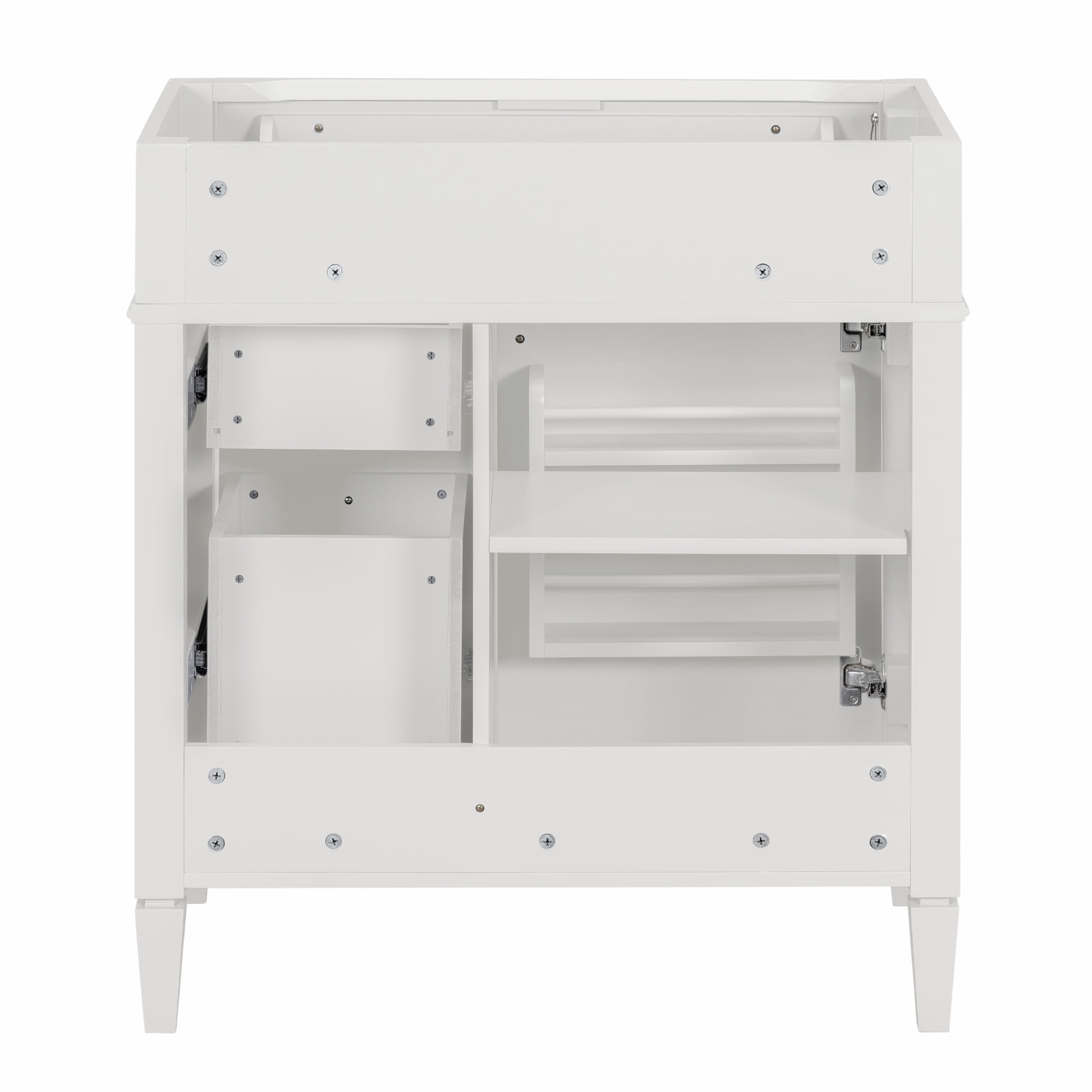 Euroco 30'' Bathroom Vanity without Top Sink, Modern Bathroom Storage Cabinet with 2 Drawers and a Tip-out Drawer (NOT INCLUDE BASIN)