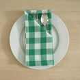thumbnail image 3 of Fingercraft Dinner Cloth Napkins, Everyday Use, Soft and Well Absorbent Cotton Buffalo Plaid Table Napkins, 12 Pack, 20x20 Green and White, 3 of 7