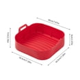 thumbnail image 3 of JHyouerji Silicone Air Fryer Liner Baking Tray Red Food Grade Non Stick Reusable Oven Microwave Pizza Cake Bakeware Foldable Storage Kitchen Accessory, 3 of 6