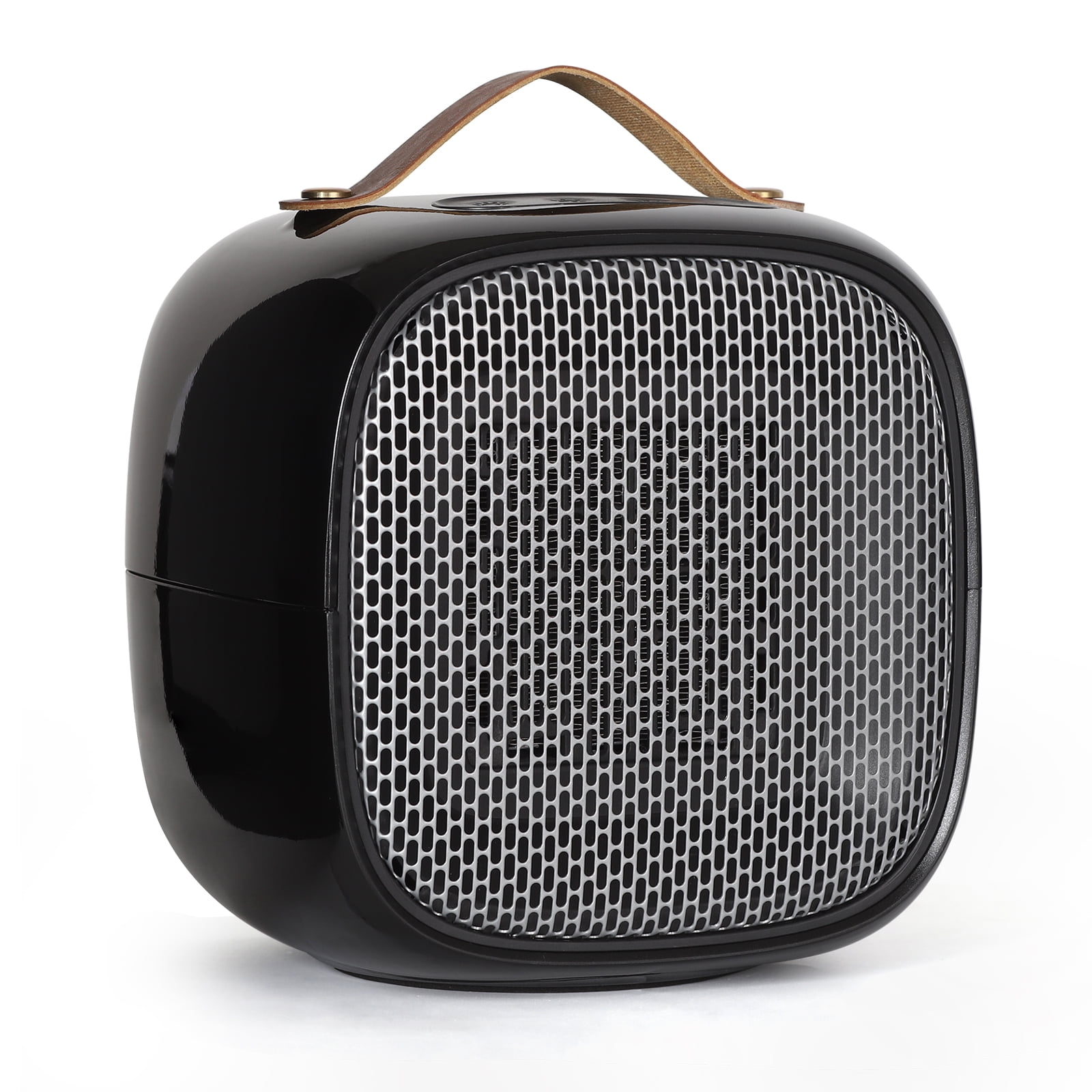 2-Set Ceramic Space Heater with Thermostat, Overheat & Tip Over Protection, Indoor Use - Clear Black