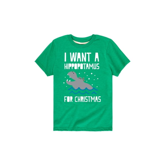 Instant Message - Christmas Hippo  - Youth Short Sleeve Tee