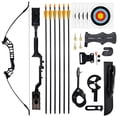 thumbnail image 1 of Clianle Juego de Arco Recurvo para Entrenamiento de Caza de 51", Kit para Principiantes Adultos con 6 Flechas y Accesorios de Tiro con Arco, 30 Lb, Negro, 1 of 14